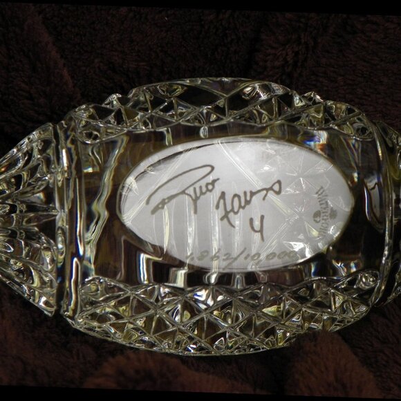 BRETT FAVRE Green Bay Packers Waterford Crystal Football # 1862 paperweight NIB - Picture 3 of 5